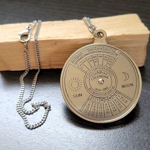 Sun Moon calendar necklace